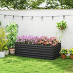 Galvanised Steel Outdoor Raised Bed W/ Reinforced Rods | Black