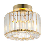 Modern Round Crystal Shade Chandelier Gold Ceiling Light Fixture