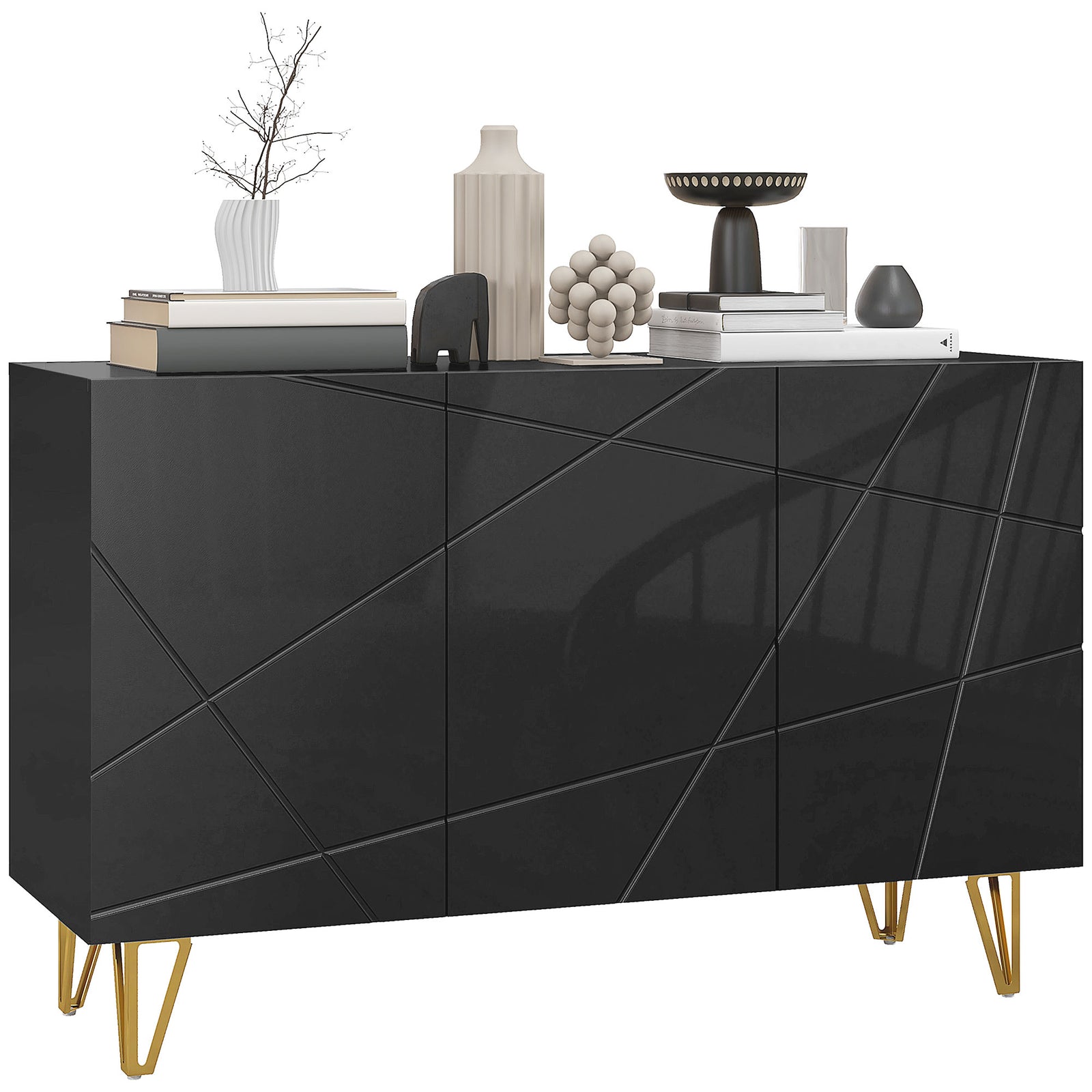Freestanding Storage Cabinet With Adjustable Shelves | One Size | Black