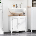 Bathroom Pedestal Under Sink Cabinet Floor W/ Storage Shelf
