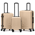 Set Of 3 Hard Shell Suitcases Overhead Carry On Cabin Bag & Check In 20kg+ Medium And Large Bag. | Set of 3 | Champagne