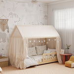 House-shaped Kids Bed Frame With Guard Rails For Boys Girls | Yellow