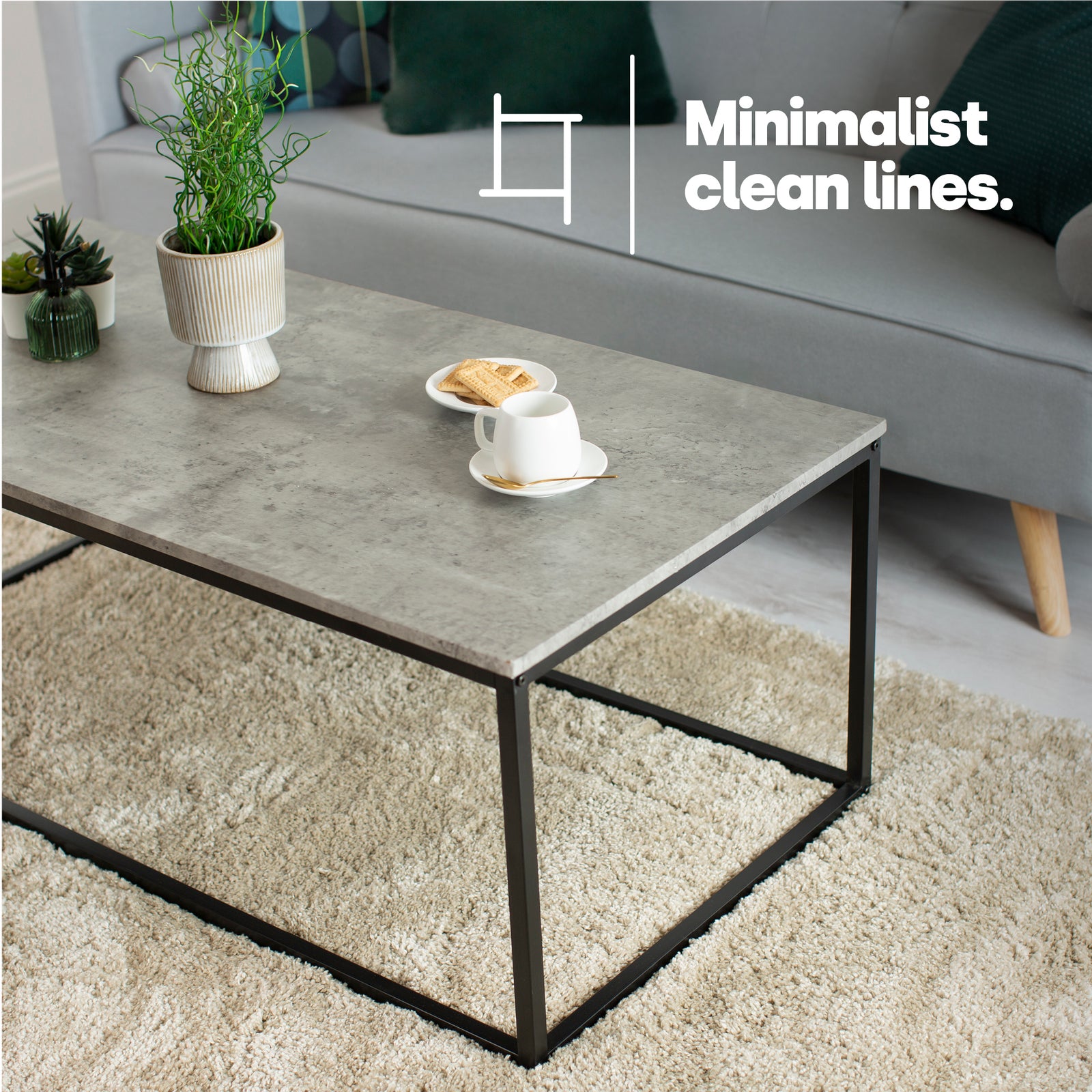 Industrial Concrete Effect Coffee Table