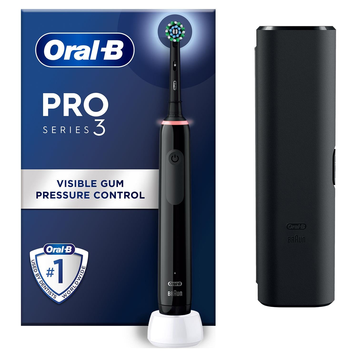 Pro 3 3500 Electric Toothbrush With Smart Sensor Cross Action, Black