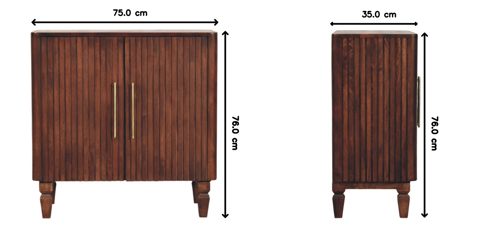 Cavallo Cabinet, 2 door with 2 Inside Shelves, Brown