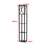 Breeins Floor Lamp Wood Standing With Storage Shelf