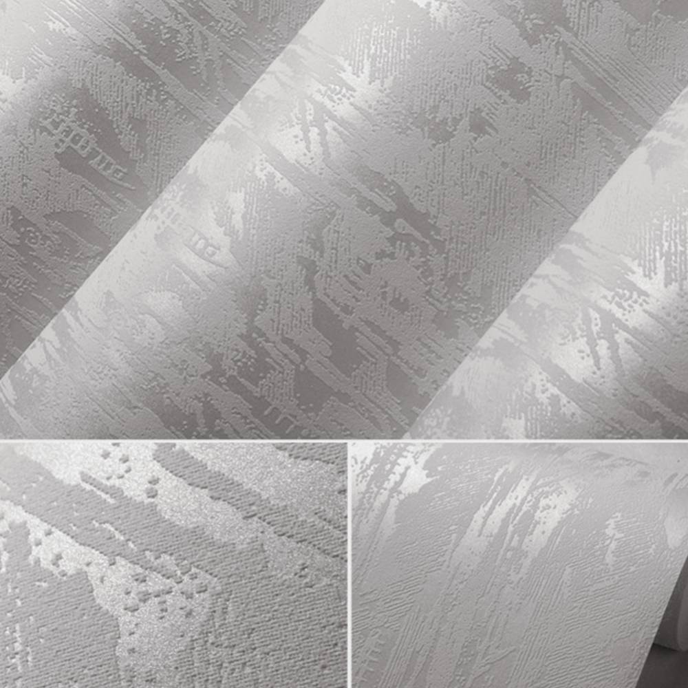 Plain Grey Non-woven Embossed Wallpaper