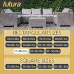 Rectangular Waterproof Garden Furniture Cover, Outdoor Patio Weatherproof Rattan Sofa Shield | 270 x 180 x 89cm | Black