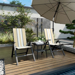 Outdoor Rattan Folding Chair, 5-position Backrest | Orange