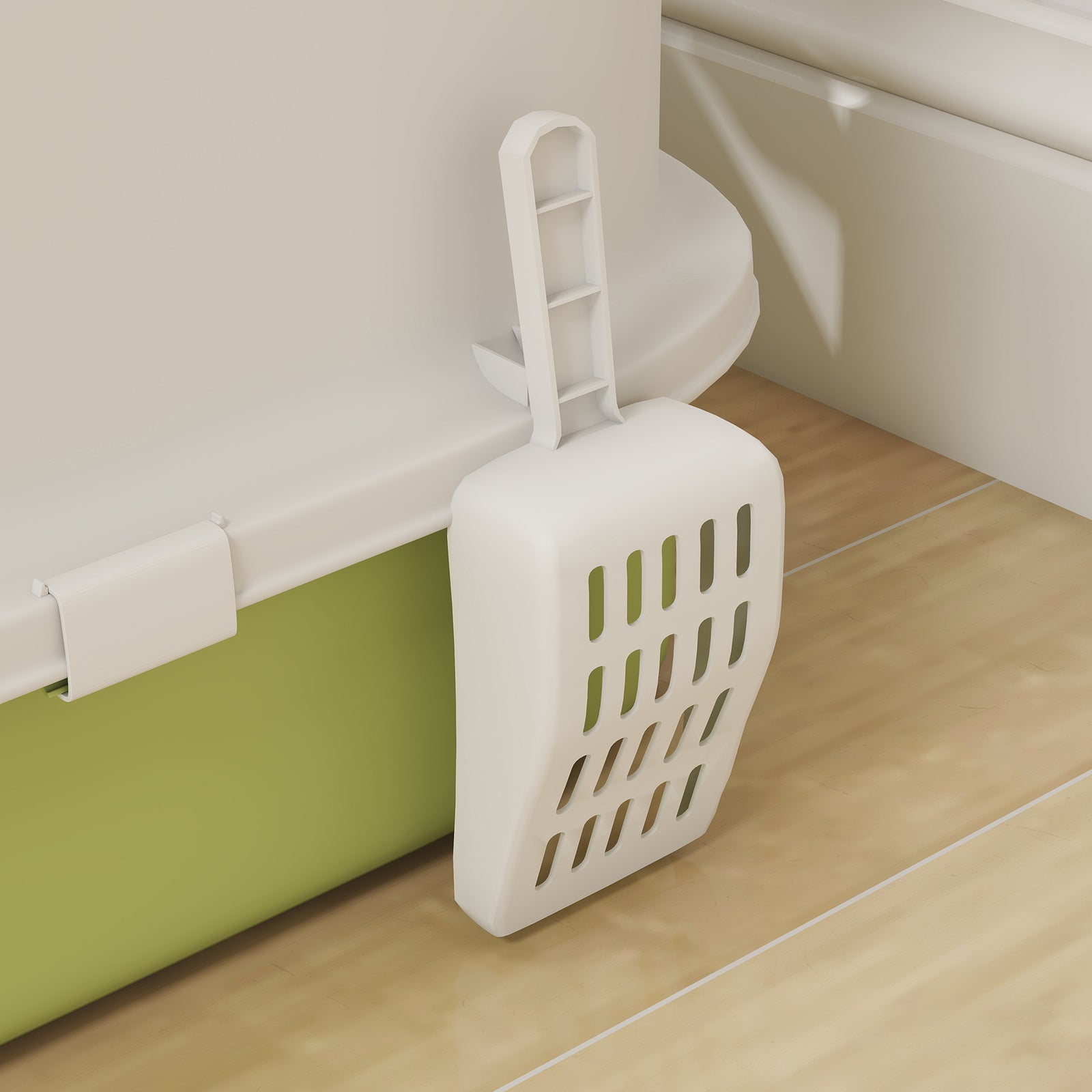 Cat Litter Box, Hooded Cat Litter Tray With Lid, Scoop, Green | Green