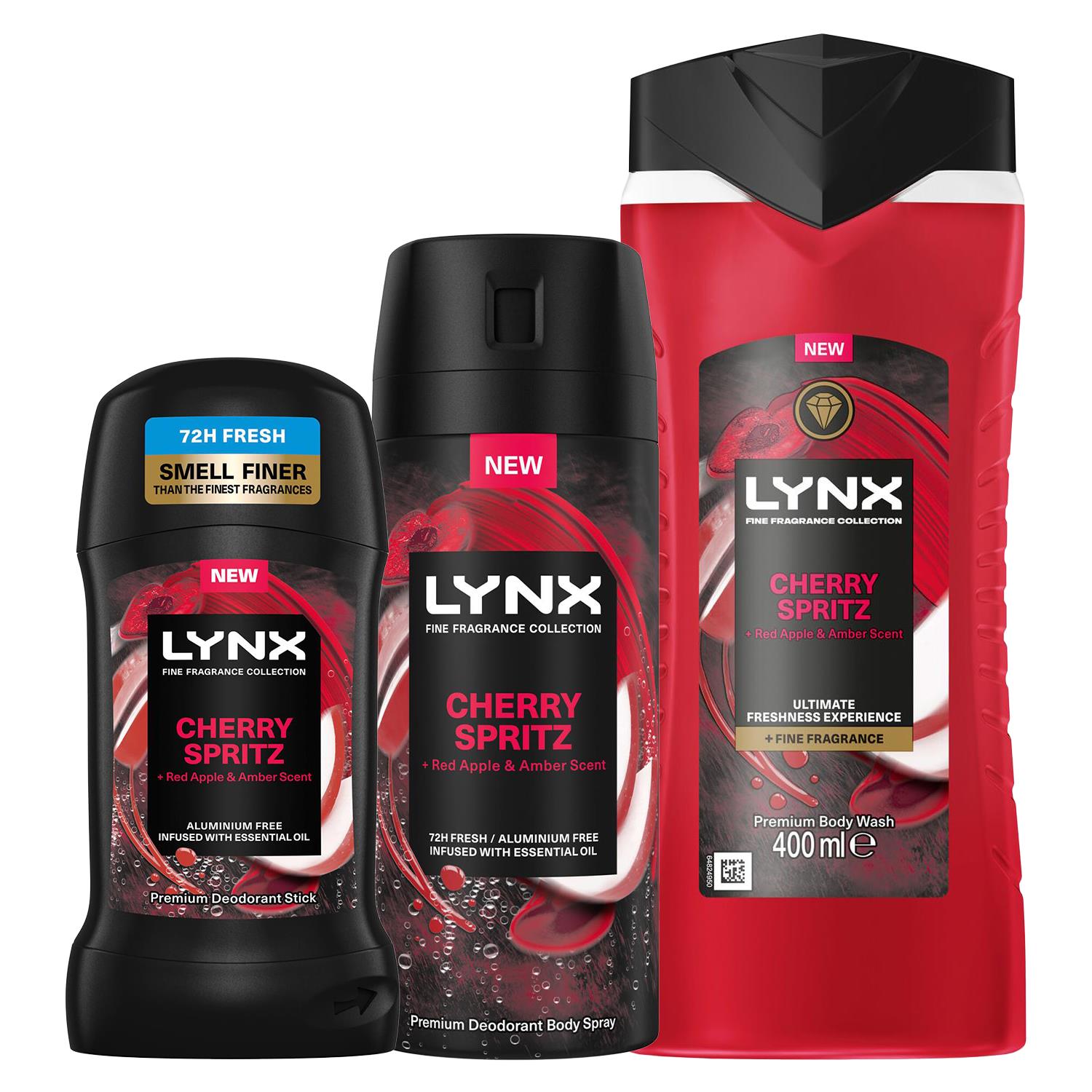 Lynx Fine Fragrance Cherry Spritz Bundle Body Wash For Men