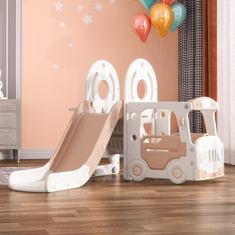 Kids Toddler Slide And Climber Playset With Basketball Hoop Indoor/outdoor Playground Set For Boys & Girls Ages 1-4