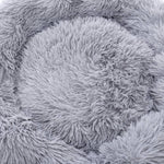Dia 50cm Calming Donut Plush Dog Cuddler Bed Round Dog Bed | Small | Light Grey