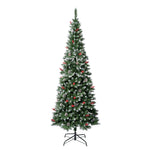 Snow Flocked Christmas Tree With Foldable Metal Stand | 6ft | Green