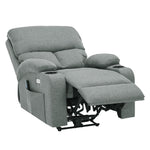 Living and Home Linen Upholstery Electric Massage Recliner Armchair With Heat, 8-point Vibrating System, Adjustable Backrest, Cup Holders & Storage Pocket