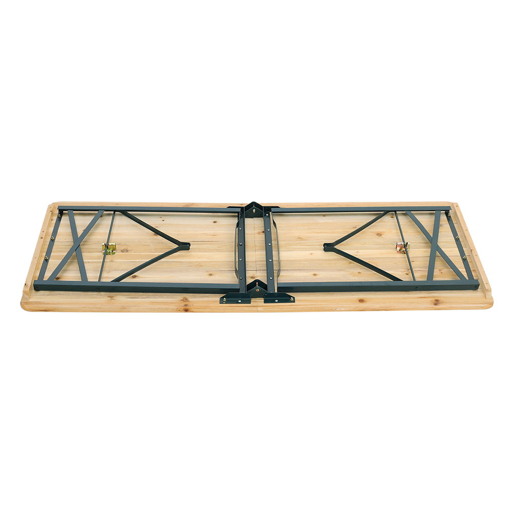 3-pieces Contemporary Folding Wooden Garden Bench Set For Outdoors