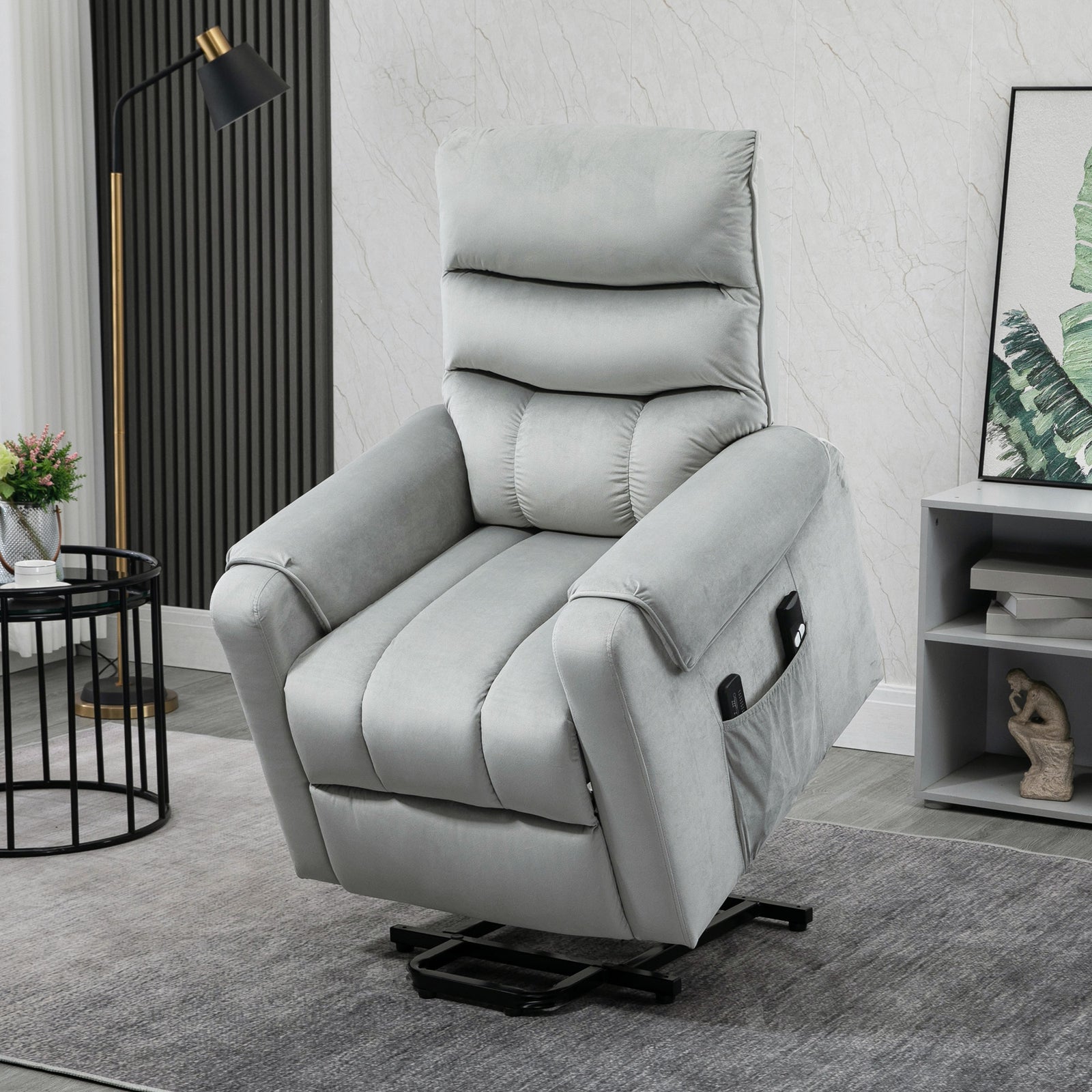 Power Lift Chair Rise Recliner Remote Control Grey