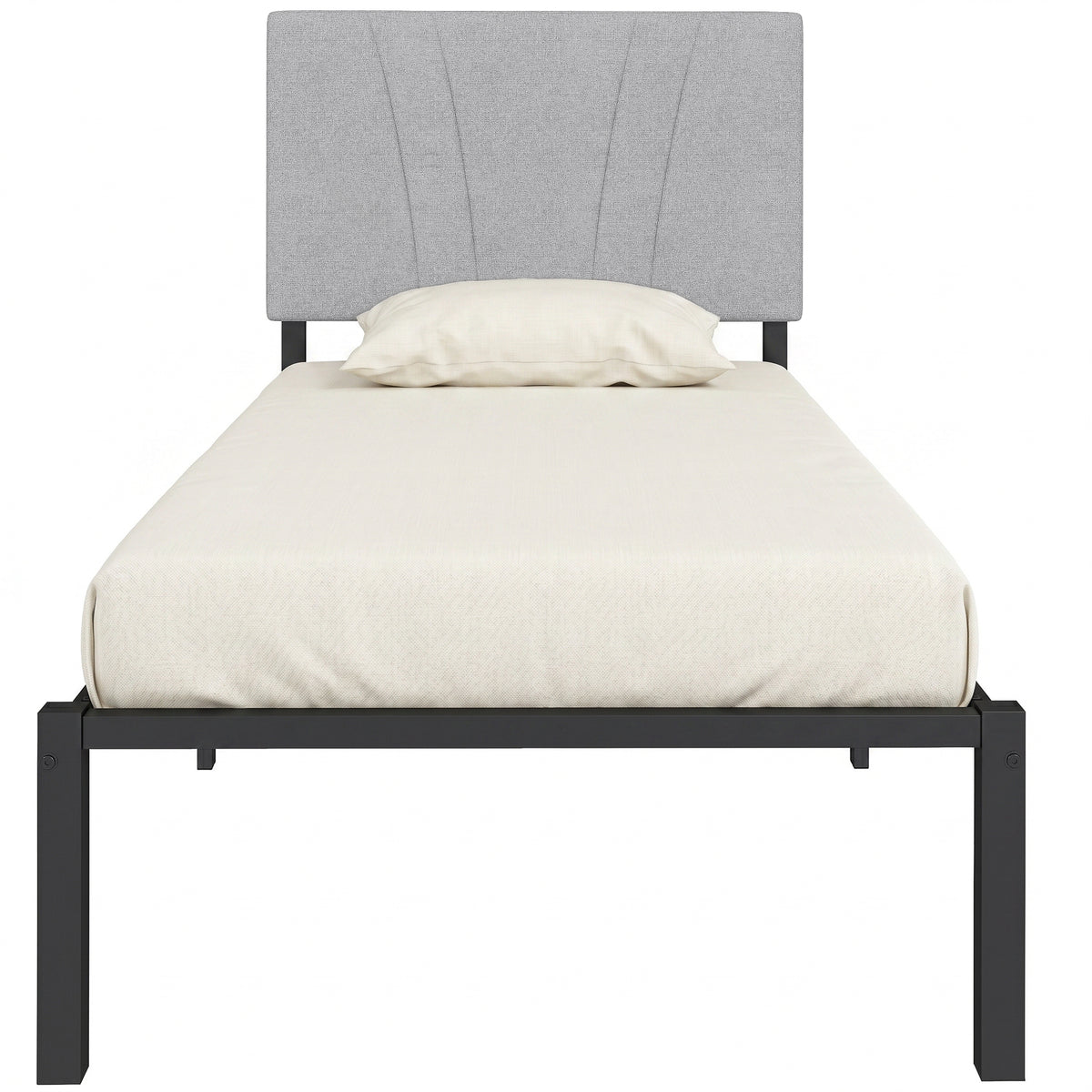 HOMCOM 3ft Single Bed Frame With Upholstered Headboard And Underbed Storage