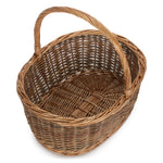 Oval Unpeeled Willow Shopping Basket | Small | Brown