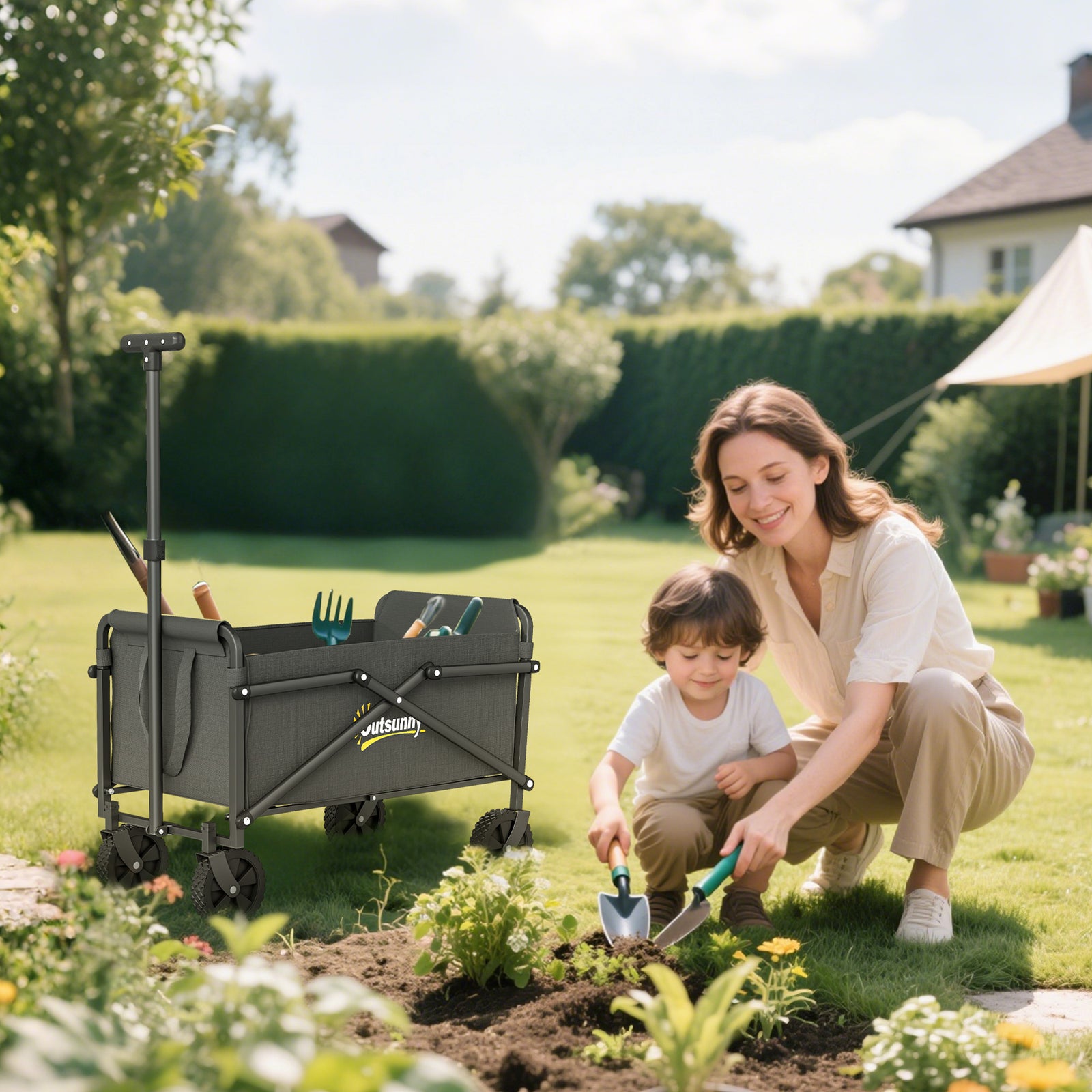 41l Festival Trolley, 60kg Heavy Duty Folding Trolley Cart | Grey