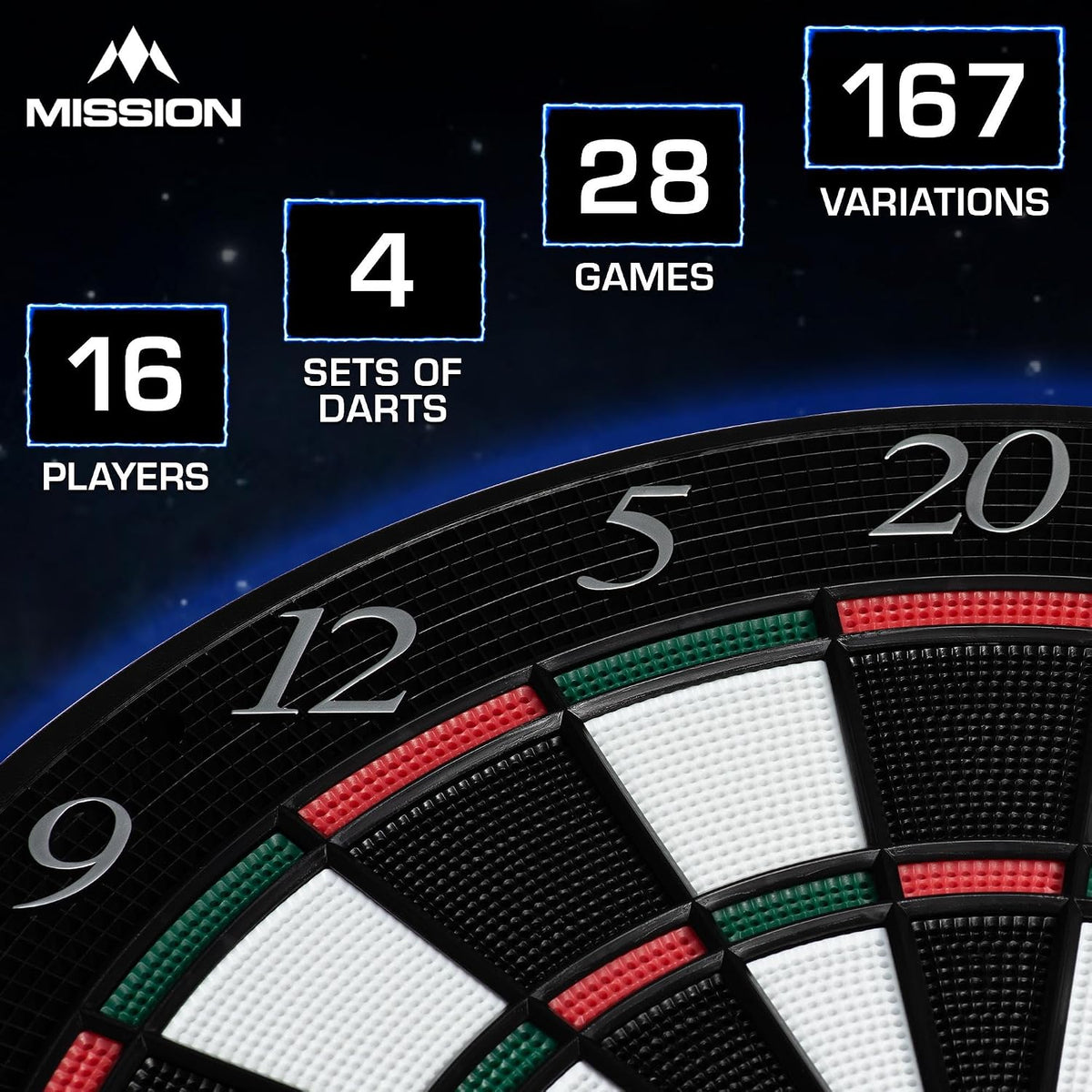 G220 Professional Electronic Soft Tip Dartboard Set | One Size | Multi