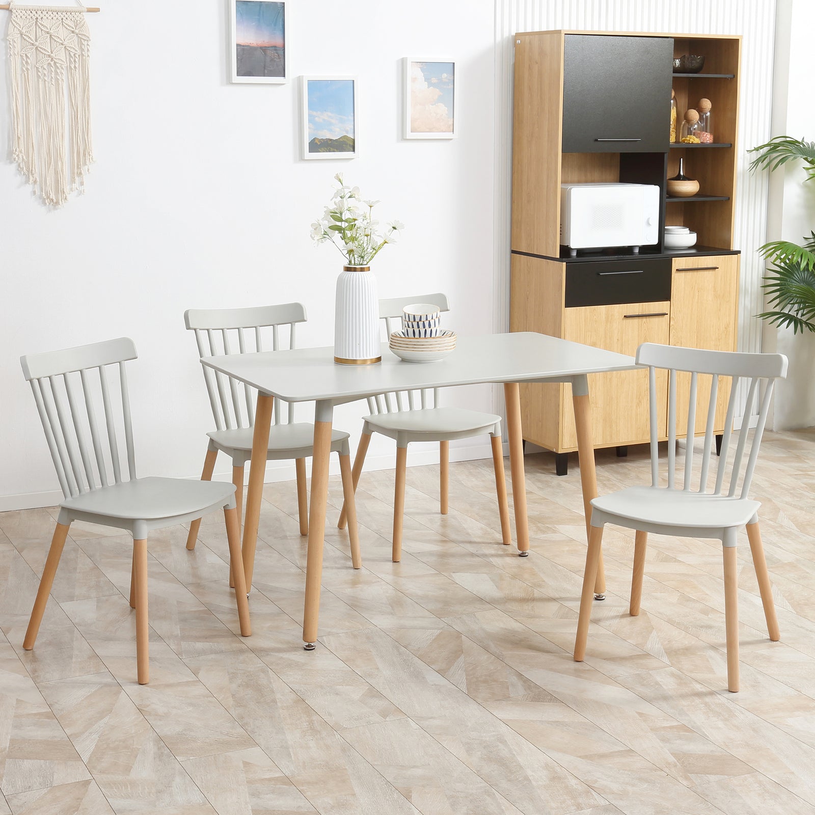 5pc Dining Table Set, Space Saving, 4 Chairs