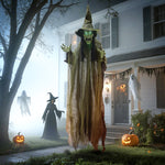 Voice Activated Halloween Animatronics Hanging Witch | Green