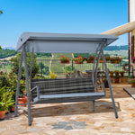 3 Seater Rattan Swing Chair With Adjustable Canopy & Cushion