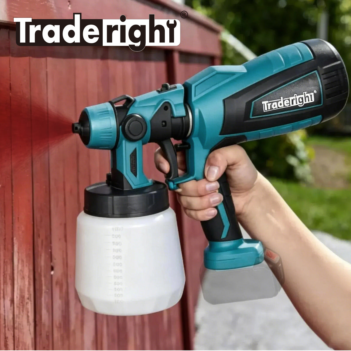 Cordless Paint Sprayer 18v Electric Spray Gun 1000ml Hvlp 6 Nozzles | Blue
