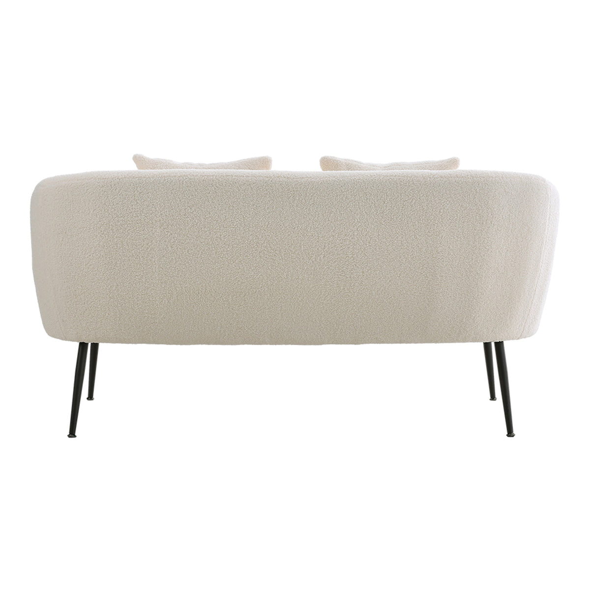 Breeins Modern Teddy Fleece 2-seater Sofa With 2 Scatter Cushions