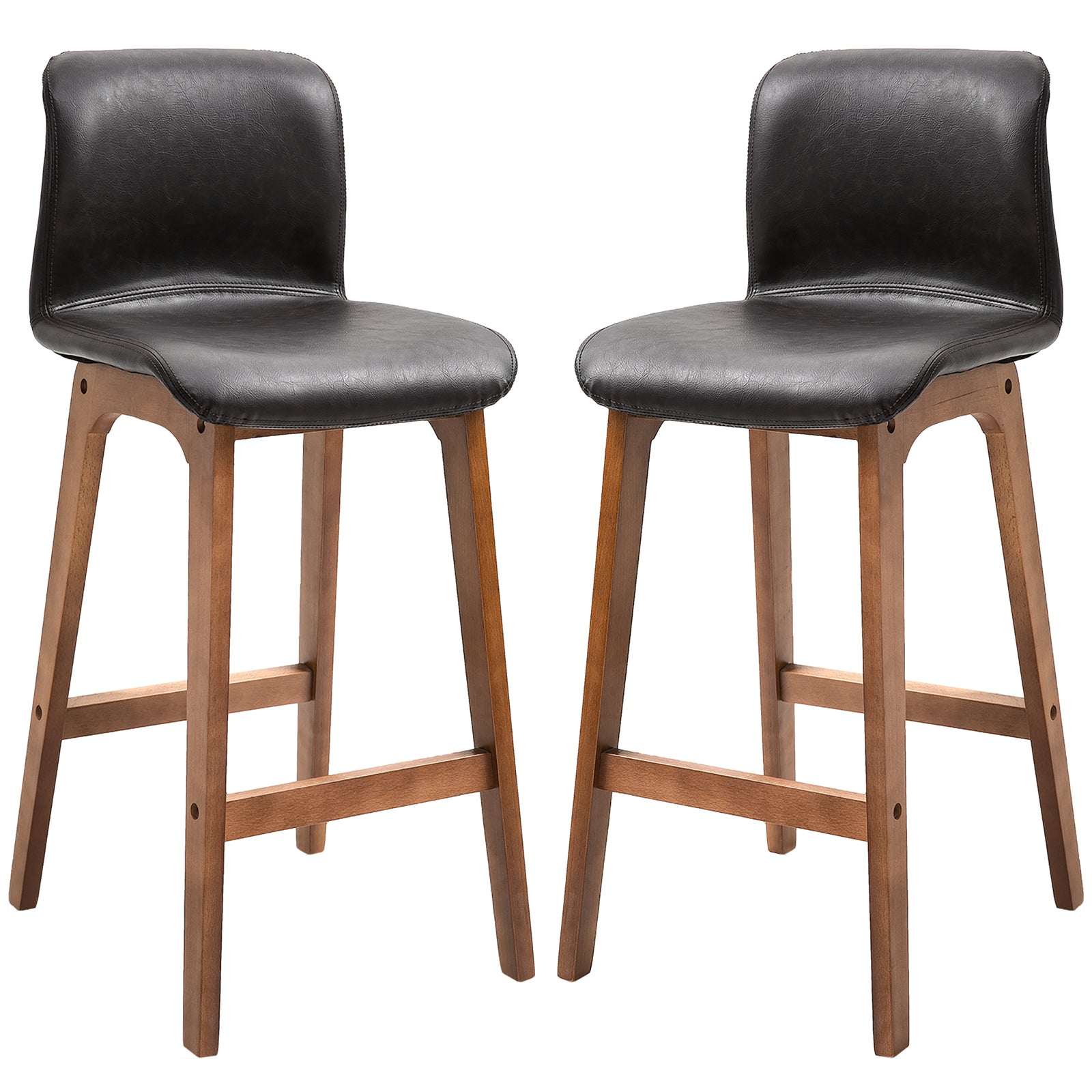 Modern Wood Bar Chairs Dining Stools Brown
