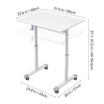 Manual Standing Height-adjustable Desk Computer Desk With Wheels | Small