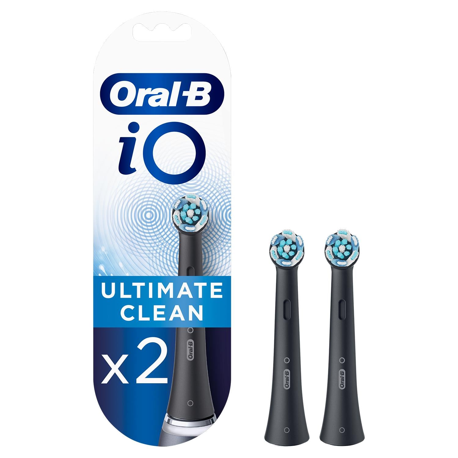 Io Ultimate Clean Toothbrush Refill Replacement Heads Black, Pack Of 2