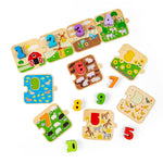 Wooden 1-10 Tile Puzzle, Improves Maths Skills - 20 Pieces