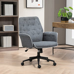 Tufted Computer Chair W/ Armrest | Dark Gray