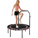 40'' Foldable Fitness Trampoline Rebounder With Handle | Pink