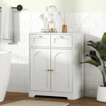 Bathroom Floor Cabinet, Bathroom Storage Unit With 2 Doors, White