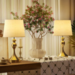 Table Lamps Set Of 2, Modern Bedside Lamps With Usb Ports | Gold