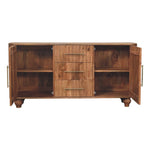 Montara Sideboard – Solid Wood, Golden Teak Finish, 3 Drawers & 2 Cabinets