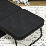 Folding Sleeper Chair Bed With Pillow And Side Pockets | One Size | Black