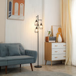 Industrial 3-light Floor Lamp Dimmable Standing Lamp | One Size | Black