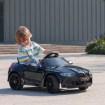 12v Bmw M4 Licensed Kids Electric Car W/ Remote, Suspension | Black