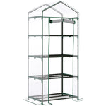 4-tier Portable Greenhouse W/ Pe Cover | Green