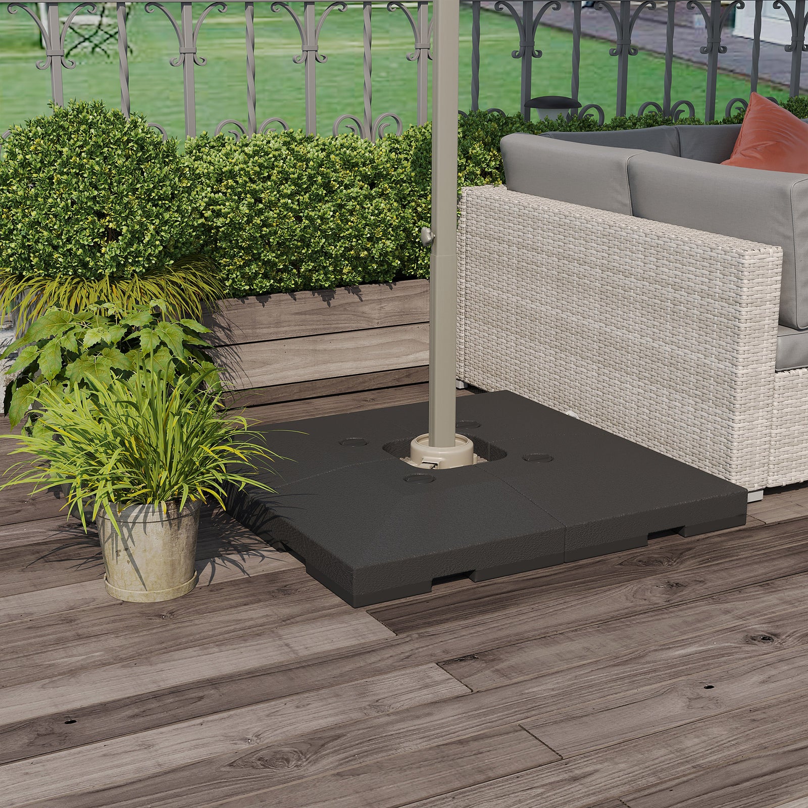 4pc Fillable Parasol Base, Up To 120kg, Sand/water
