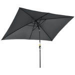 3x2m Patio Umbrella Canopy Tilt Crank | Black