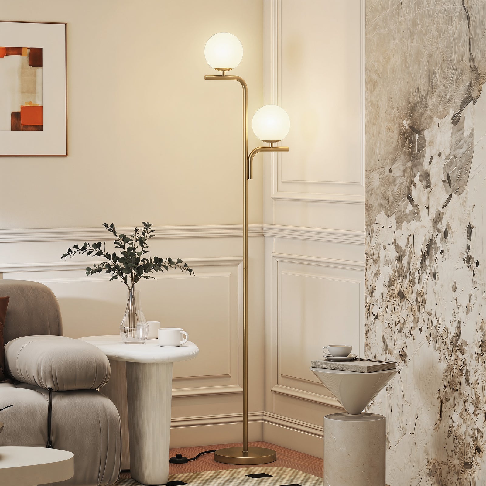 Floor Lamp With 3 Colour Temperatures, Modern Standing Lamp | Gold