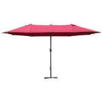 4.6m Double-sided Sun Umbrella W/ Base | Red