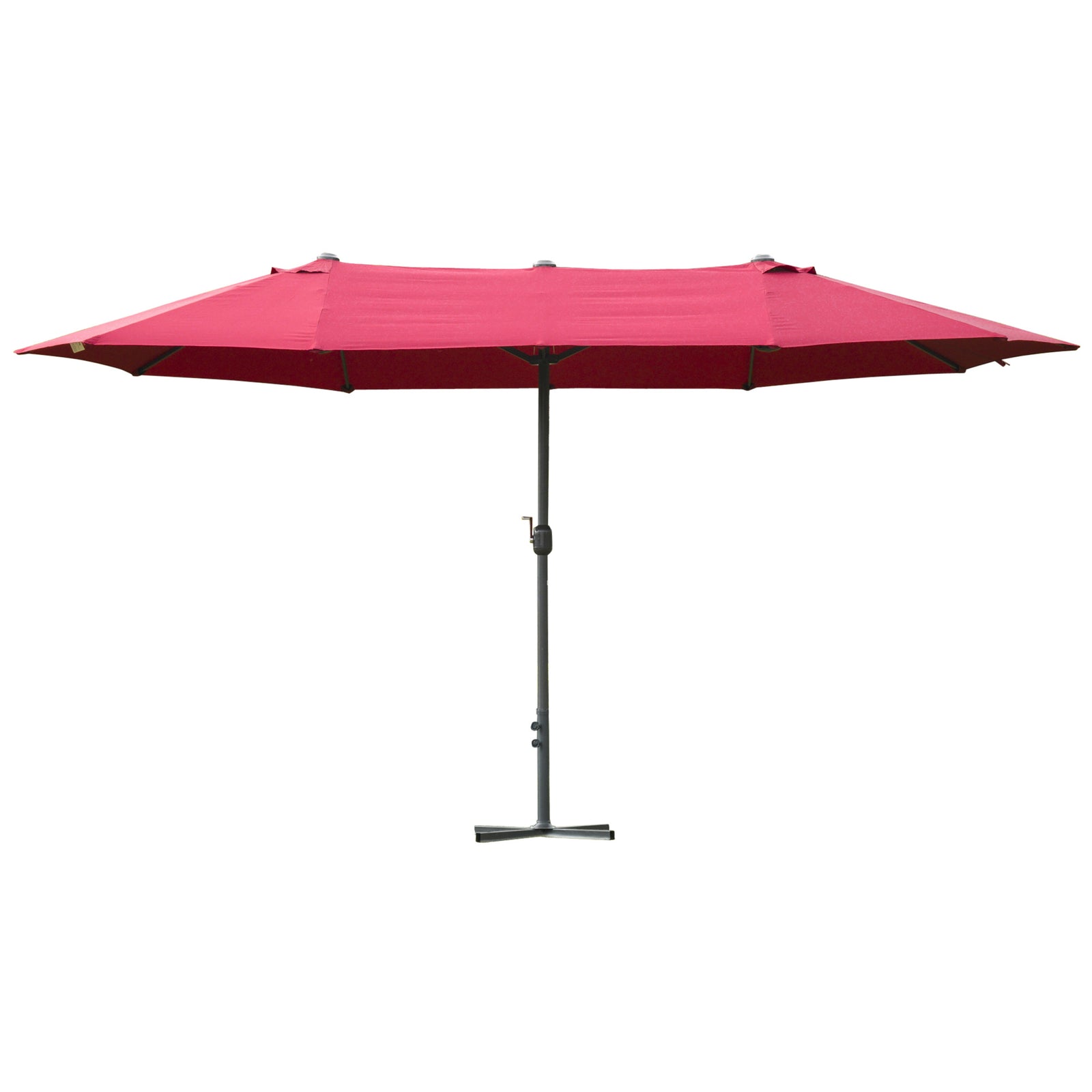 4.6m Double-sided Sun Umbrella W/ Base | Red