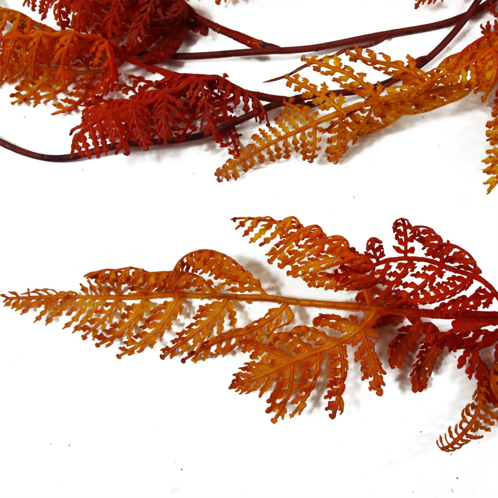 6 X 100cm Hanging Artificial  Maidenhair Fern Plant Autumn Orange
