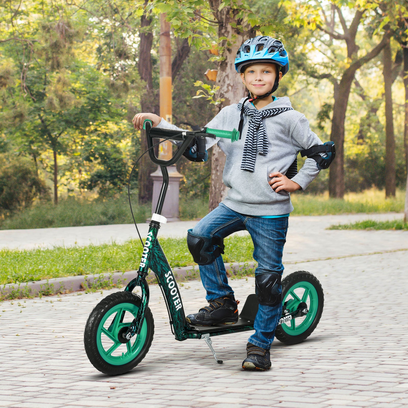 Kids Scooter With Adjustable Handlebar, Kick Scooter | Green
